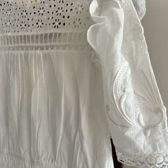 LoveShackFancy Rena Embroidered Ruffle Mini Dress - Picture 11 of 12